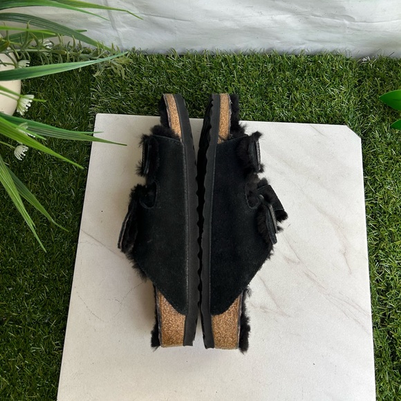 - BIRKENSTOCK Arizona shearling fur black EU 36 US 6 - - Picture 16 of 16
